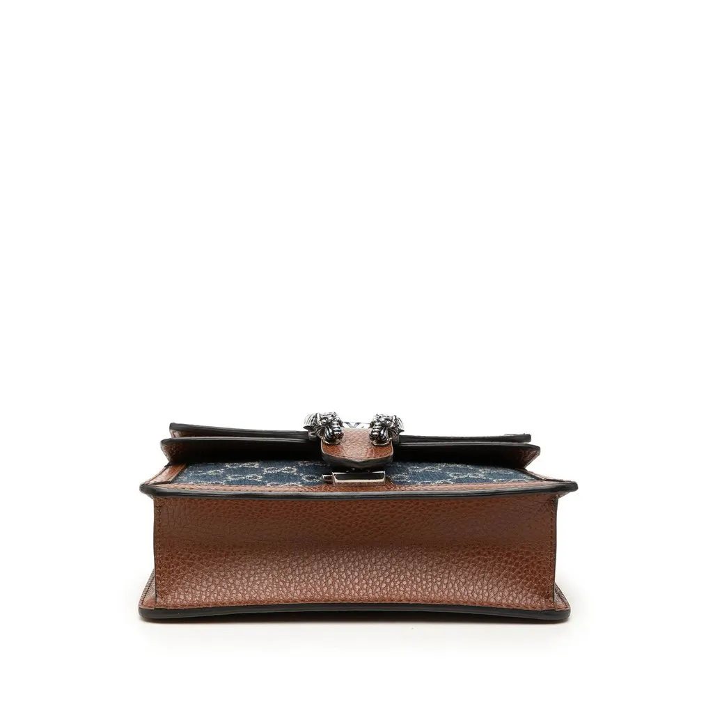 Gucci Small GG Denim Dionysus Crossbody Blue Very good - Inside View