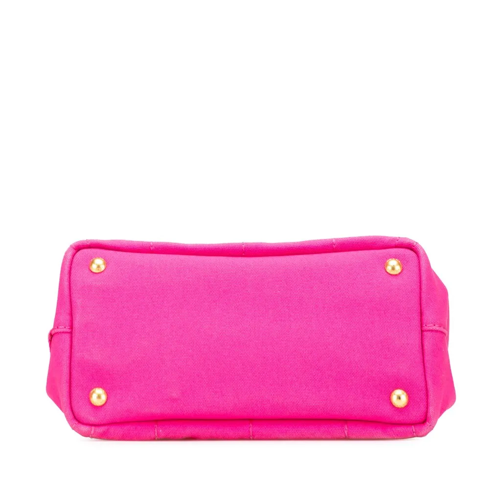 Prada Small Canvas Canapa Logo Satchel Pink Very good - Inside View