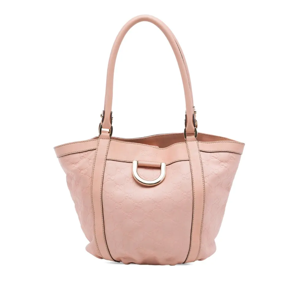 Gucci Guccissima Abbey D Ring Handbag Pink Leather Very good - Front View