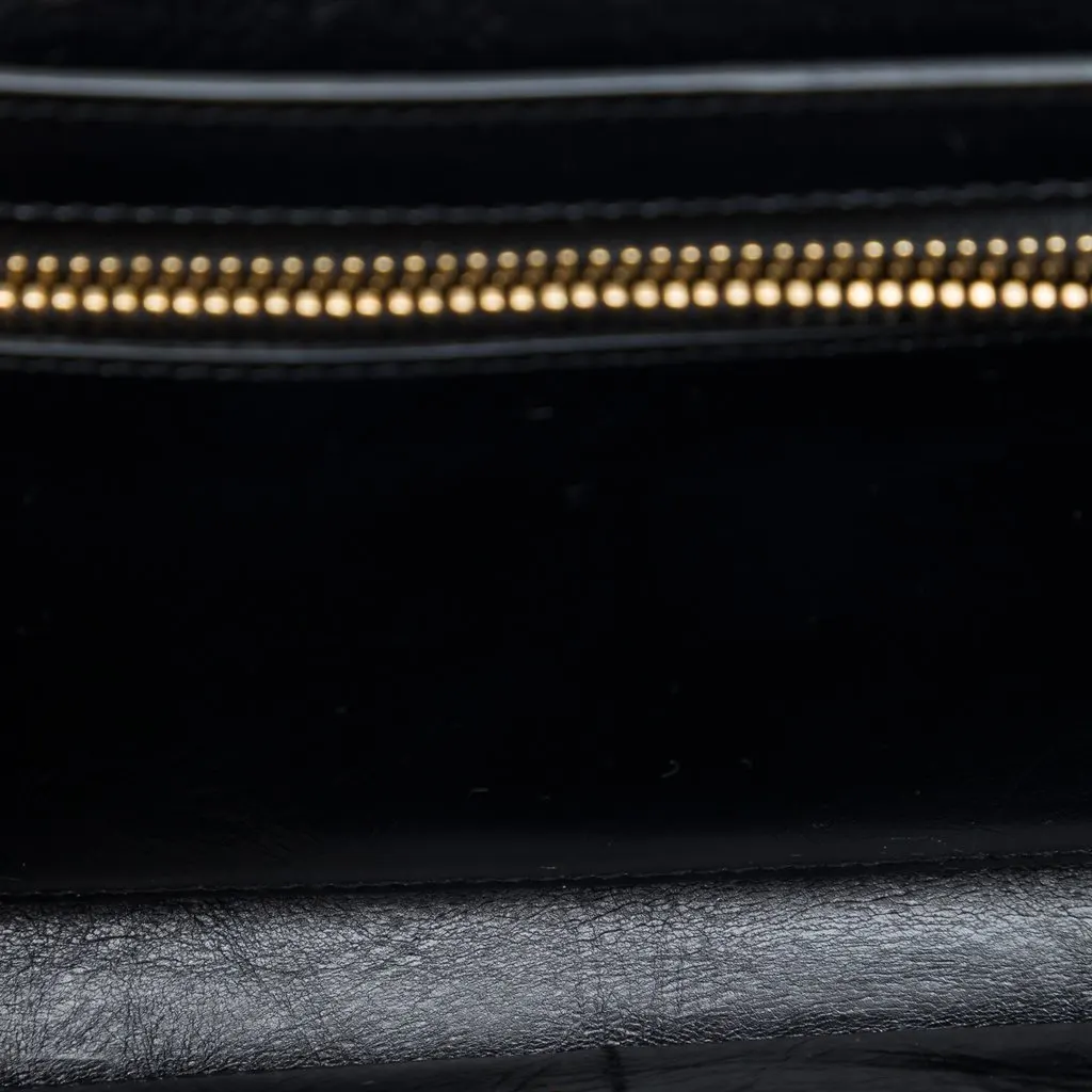 Saint Laurent Mini Aged Calfskin High School Satchel Black Leather Very good - Model View