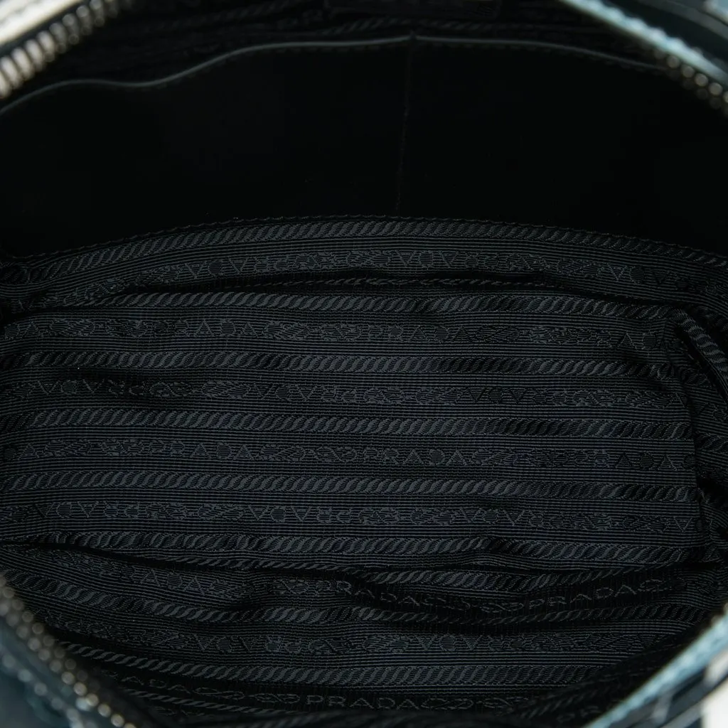 Prada James Jean Vitello Comic Print Messenger Bag Black Leather Very good - Model View
