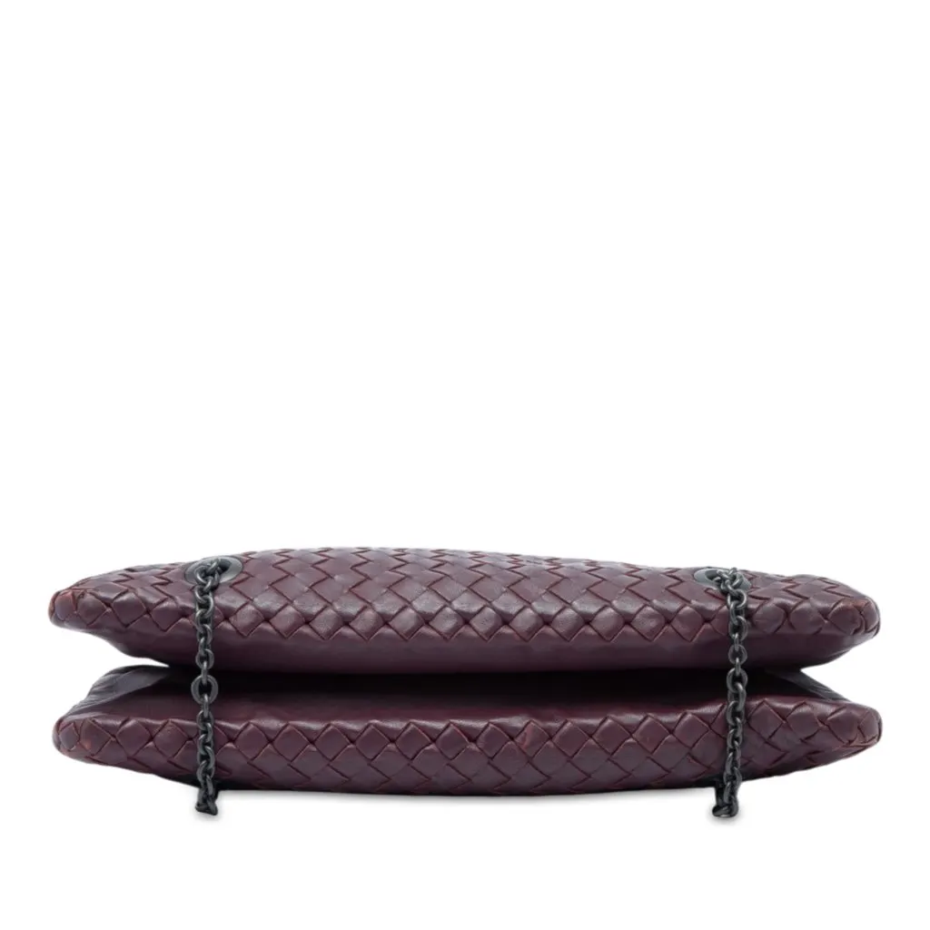Bottega Veneta Nappa Intrecciato Duo Shoulder Bag Purple Leather Good - Inside View