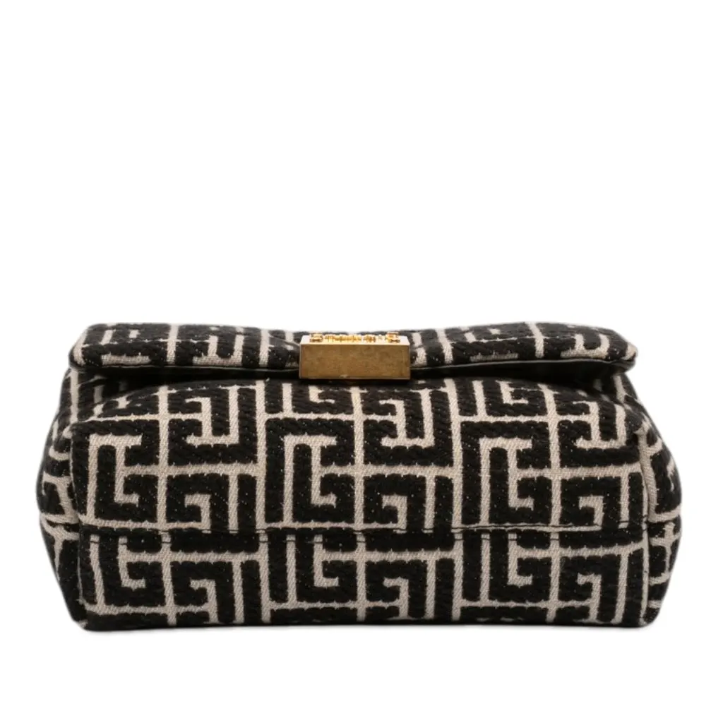 Balmain Mini Monogram Jacquard 1945 Crossbody Black Very good - Inside View