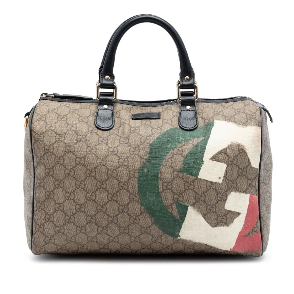 Gucci Medium GG Supreme Italian Flag Joy Boston Bag Beige Very good - Front View