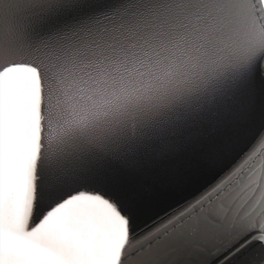 Salvatore Ferragamo Gancini Embossed Leather Phone Pouch Crossbody Black Leather Very good - Box View