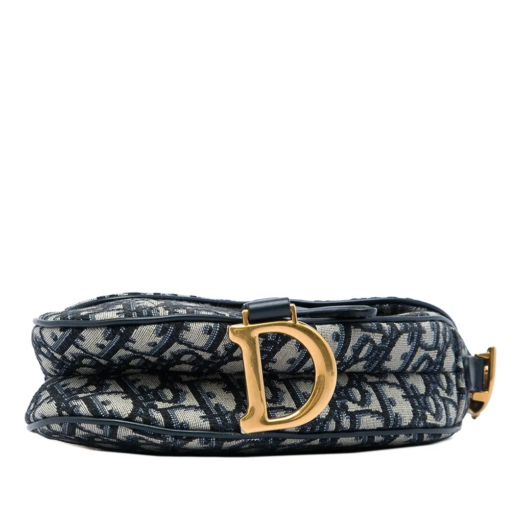 Dior Mini Oblique Canvas Saddle Bag Blue Canvas Very good - Inside View