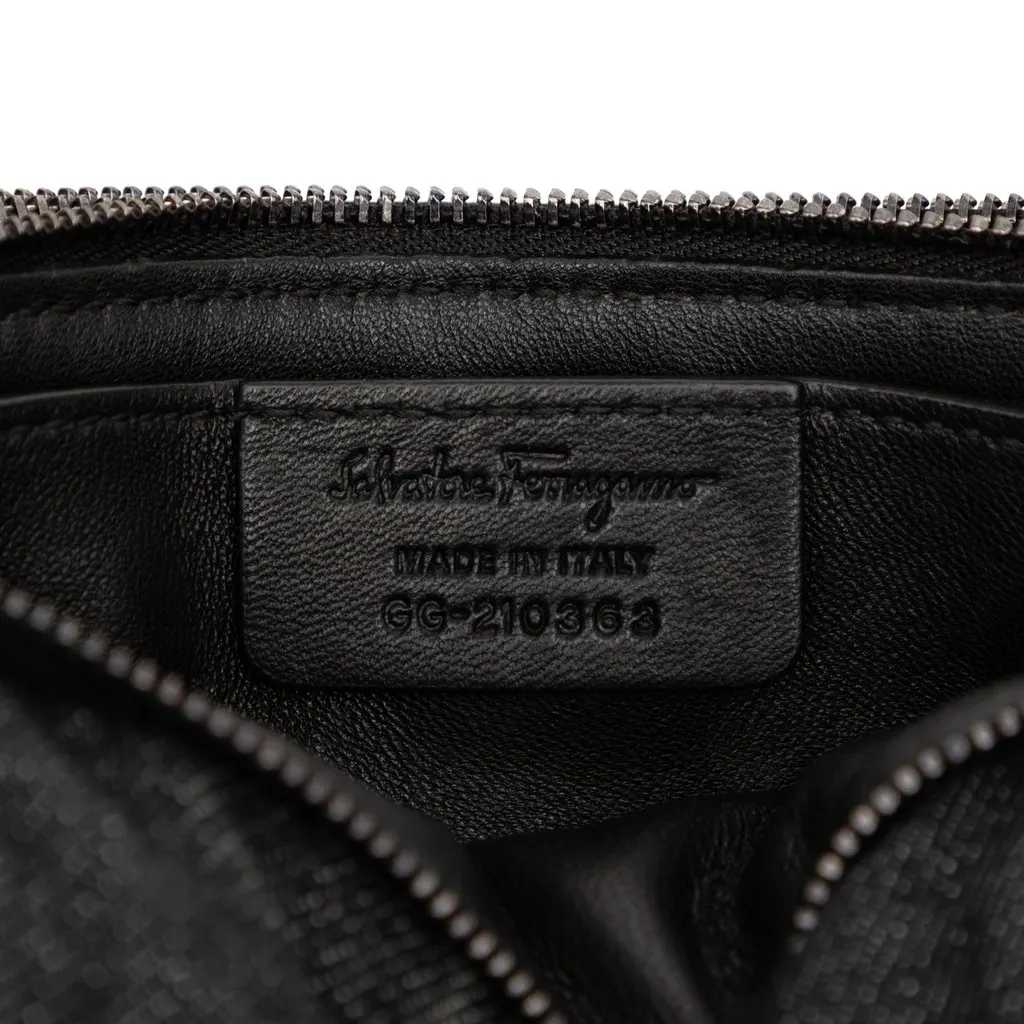 Salvatore Ferragamo Small Denim Viva Bow Shoulder Bag Black Very good - Box View
