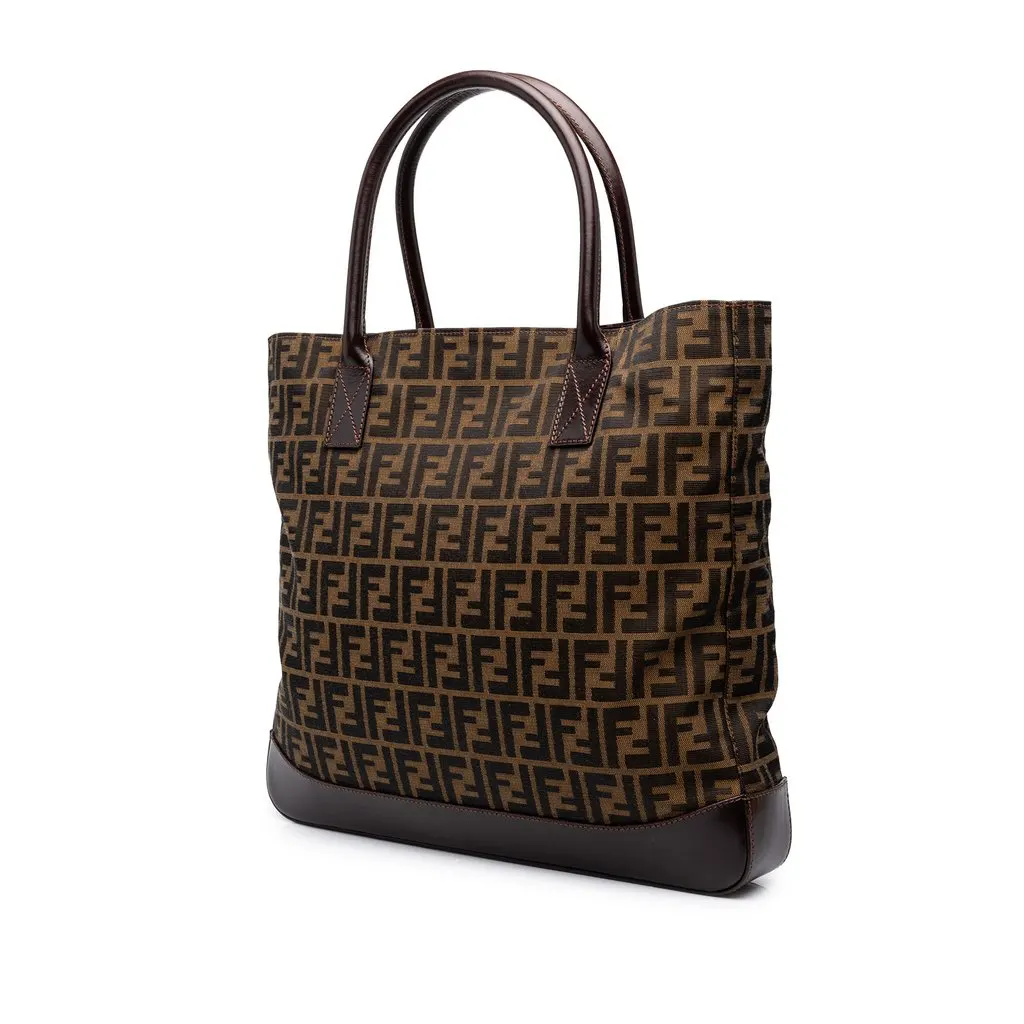 Fendi Large Zucca Canvas Tote Brown Canvas Good - Back View