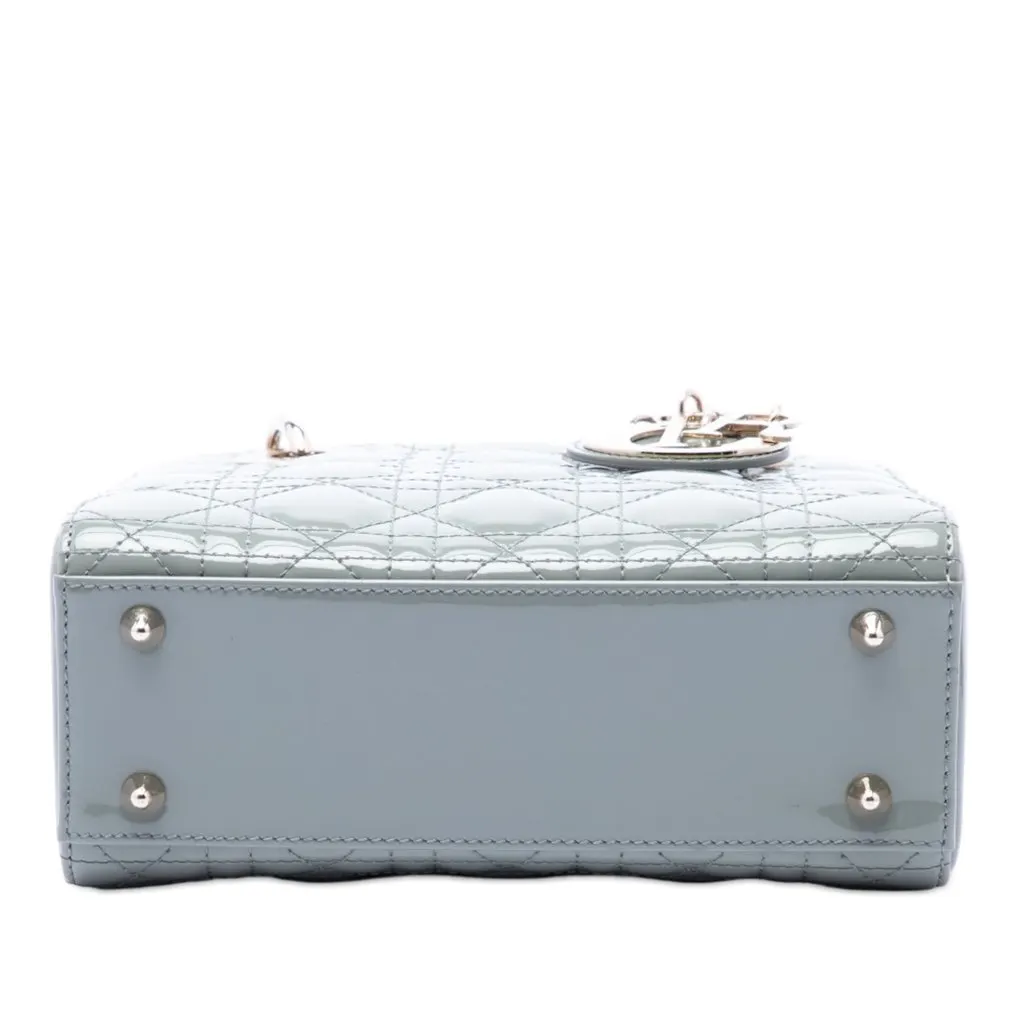 Dior Small Patent Cannage Lady Dior Grey Leather Very good - Inside View