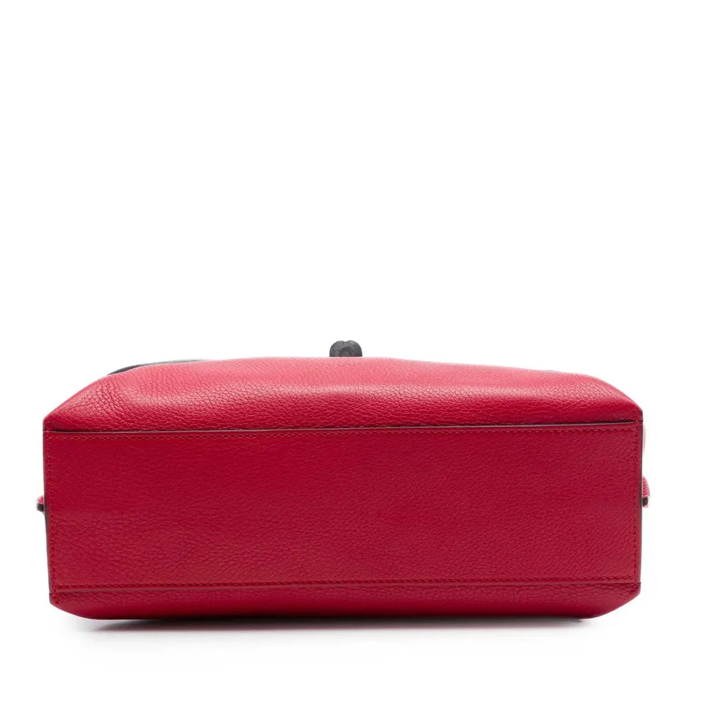 Gucci Small Calfskin Bamboo Daily Satchel Red Leather Very good - Inside View