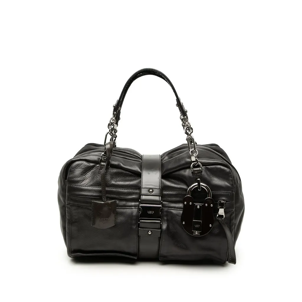 Loewe Leather Laura 33 Handbag Black Leather Very good - Front View