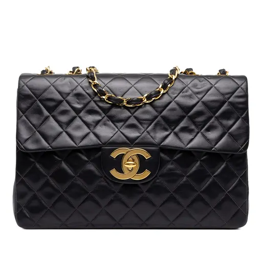 Chanel ماكسي XL كلاسيك جلد الحمل مفردة بغطاء