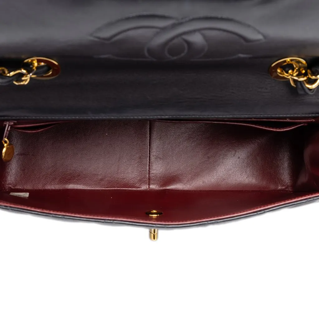 Chanel Maxi XL Classic Lambskin Single Flap Black Leather Good - Model View