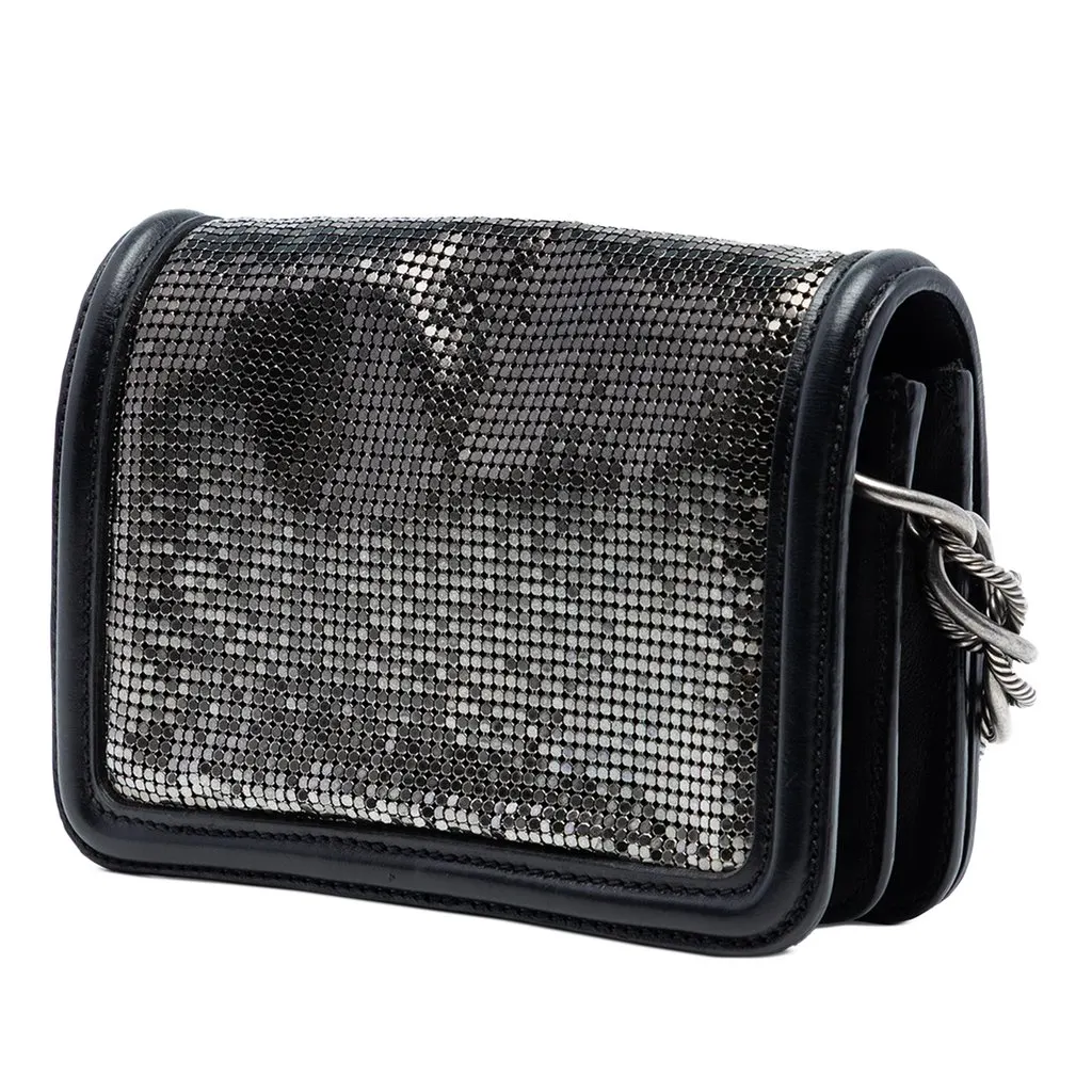 Chanel Small Lambskin Beaded Crystal Flap Black Leather Very good - Back View