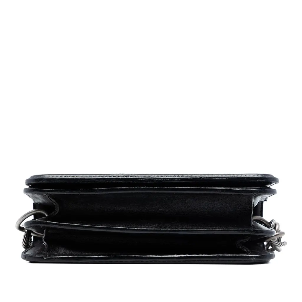 Chanel Small Lambskin Beaded Crystal Flap Black Leather Very good - Inside View
