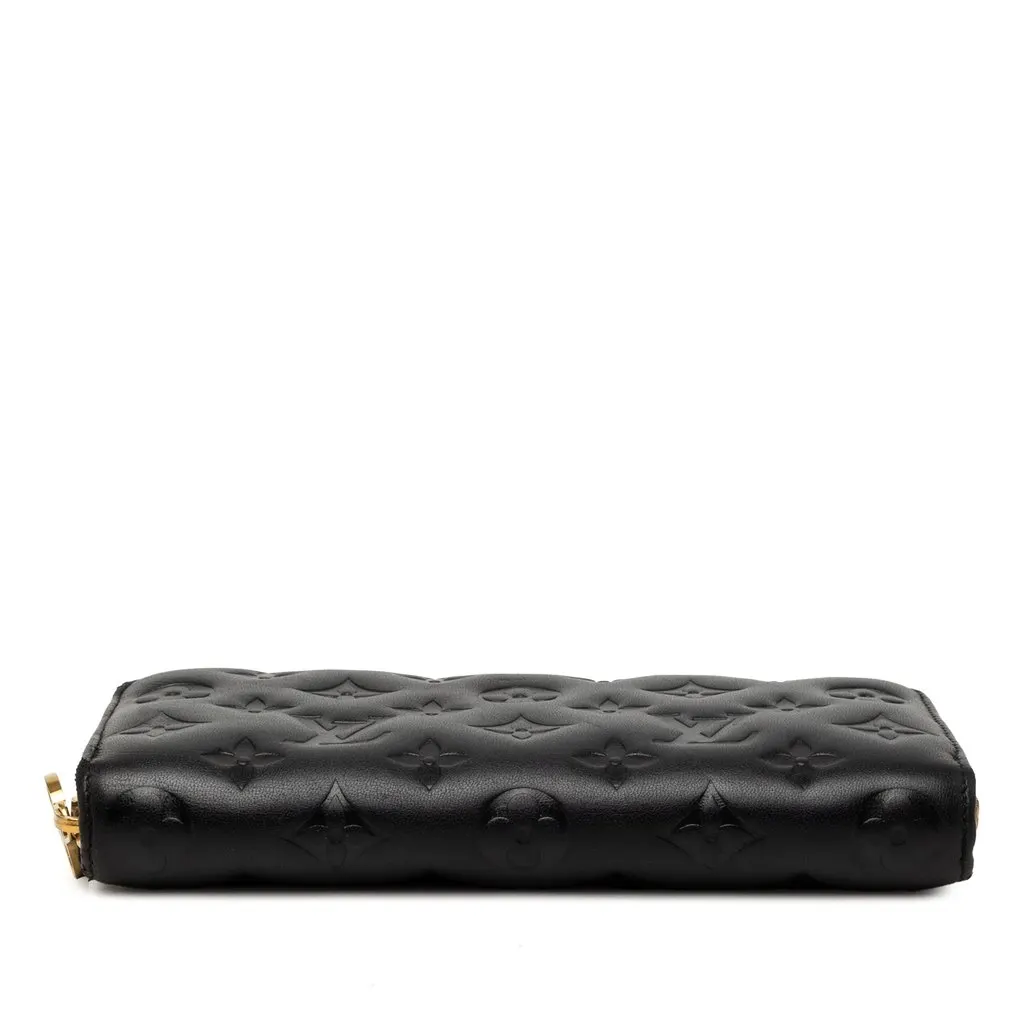 Louis Vuitton Monogram Embossed Lambskin Coussin Zippy Wallet Black Leather Very good - Inside View