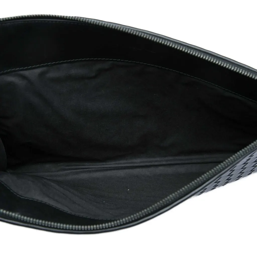 Bottega Veneta Medium Nappa Intrecciato Document Case Black Leather Very good - Model View