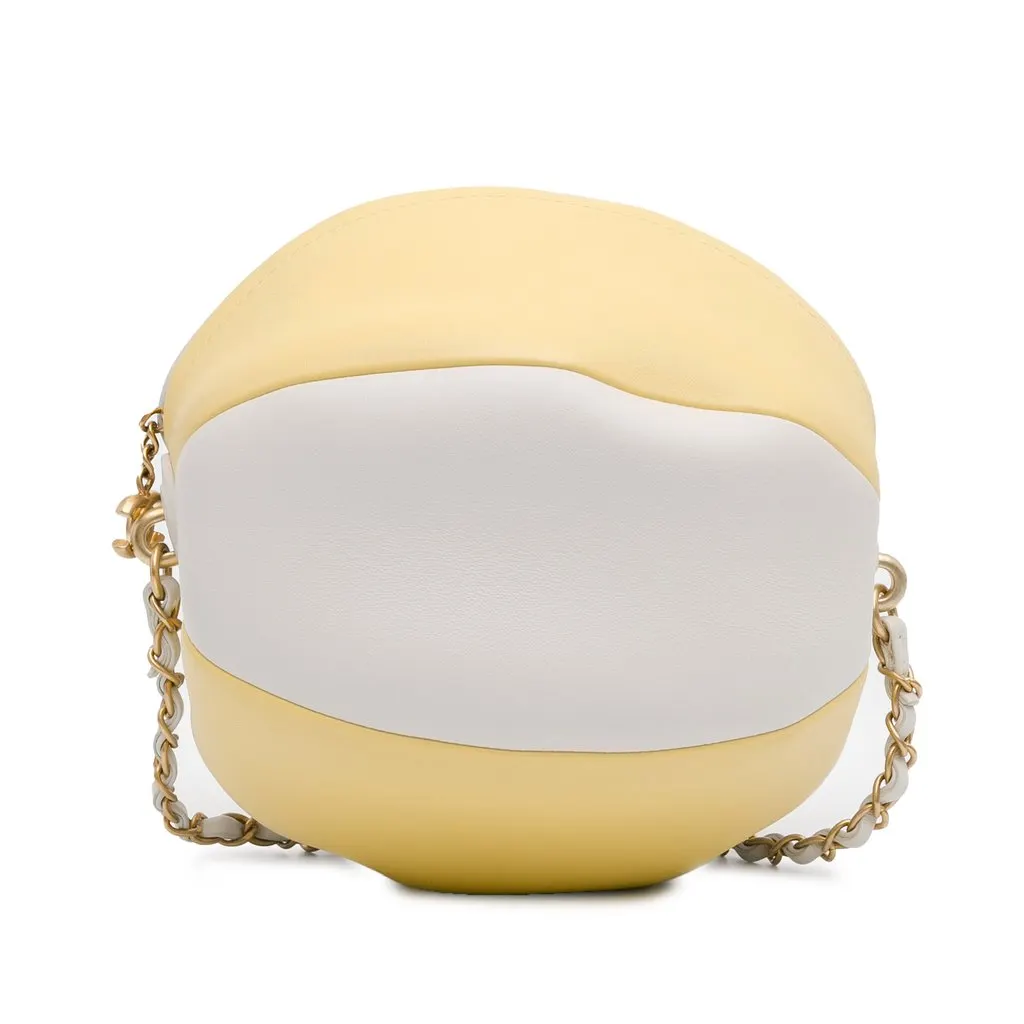 Chanel Calfskin Coco Beach Ball Bag Yellow Leather Very good - Inside View