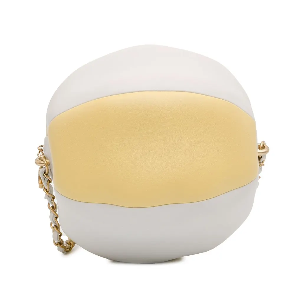 Chanel Calfskin Coco Beach Ball Bag Yellow Leather Very good - Model View