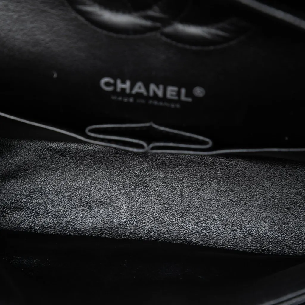 Chanel Medium Classic Caviar Double Flap Black Leather Good - Model View