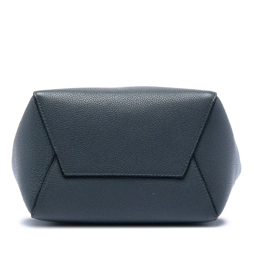 Celine Small Soft Grained Calfskin Seau Sangle Bucket Bag Blue Leather Very good - Inside View