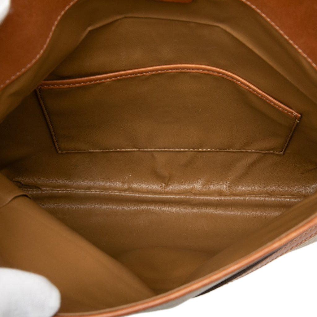 Celine Macadam Coated Canvas Clutch Beige Large | Pre-Owned