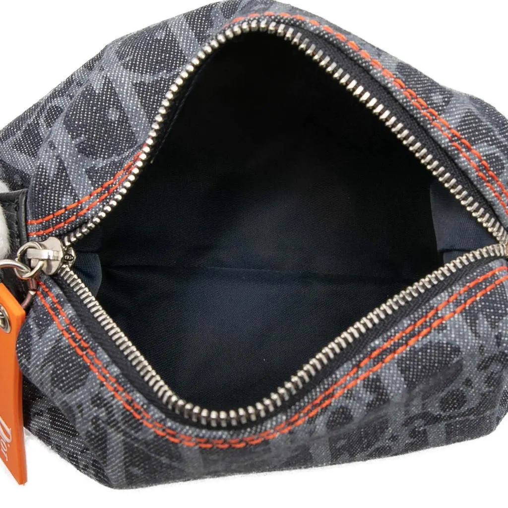 Dior Oblique Denim Flight Cosmetic Pouch Blue Very good - Model View