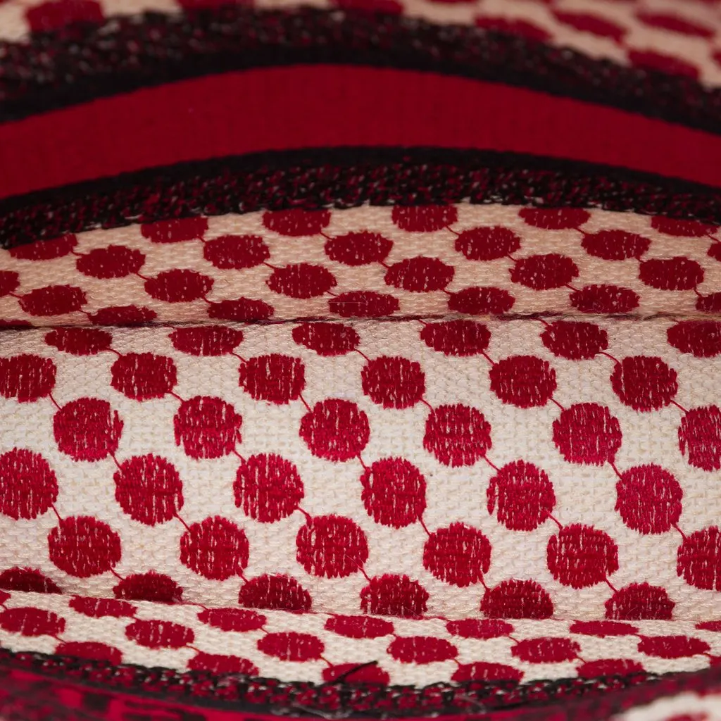 Dior DiorAmour Mini Embroidered Canvas Dots Book Tote Red Very good - Model View