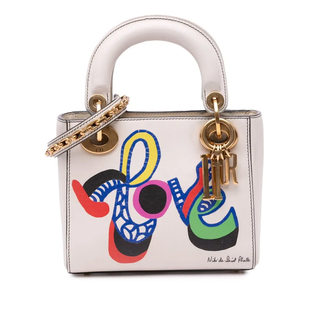 Dior DiorAmour Niki De Saint Phalle Mini Calfskin Love Lady Dior White Leather Very good - Front View