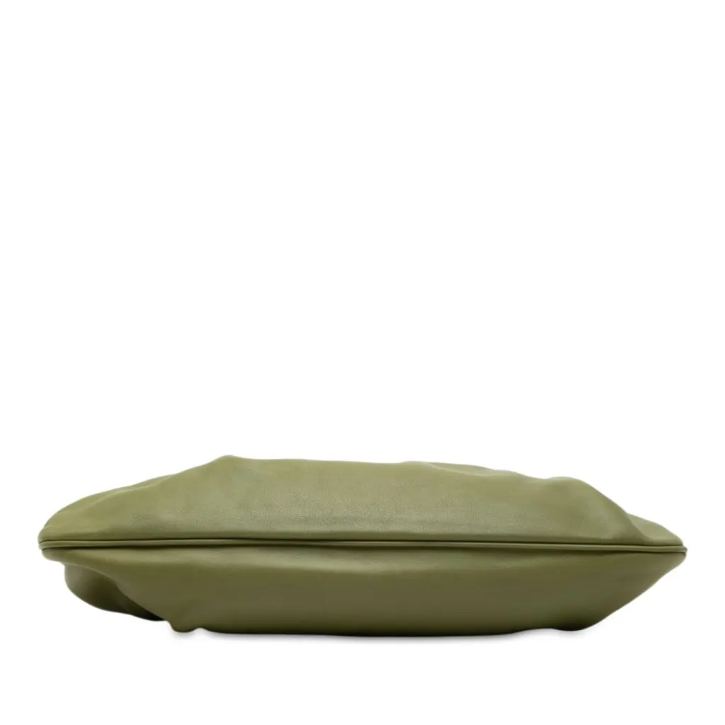 Gucci Calfskin Bamboo Frame Tassel Clutch Green Leather Very good - Inside View