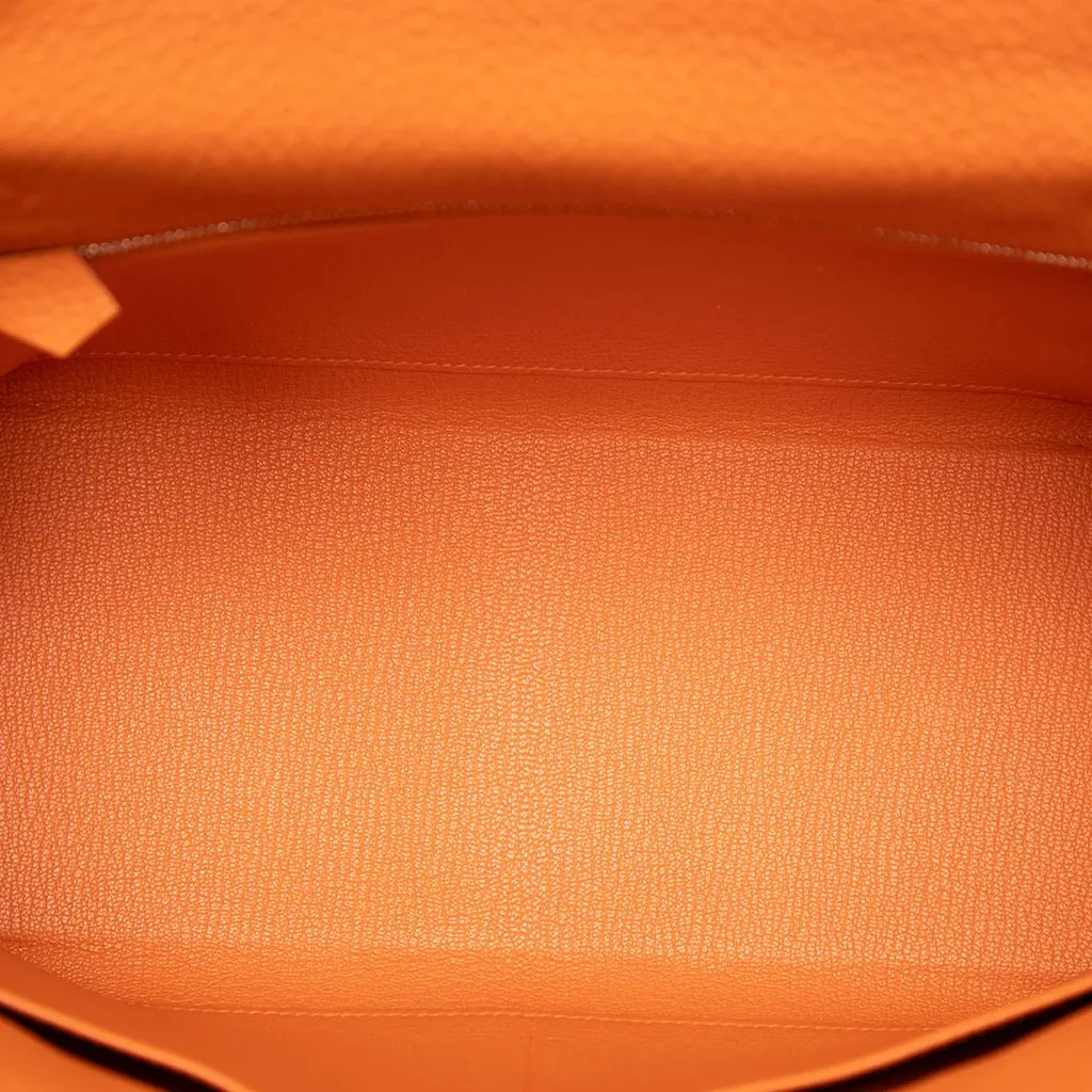 Hermès Clemence Kelly Retourne 28 Orange Leather Very good - Model View