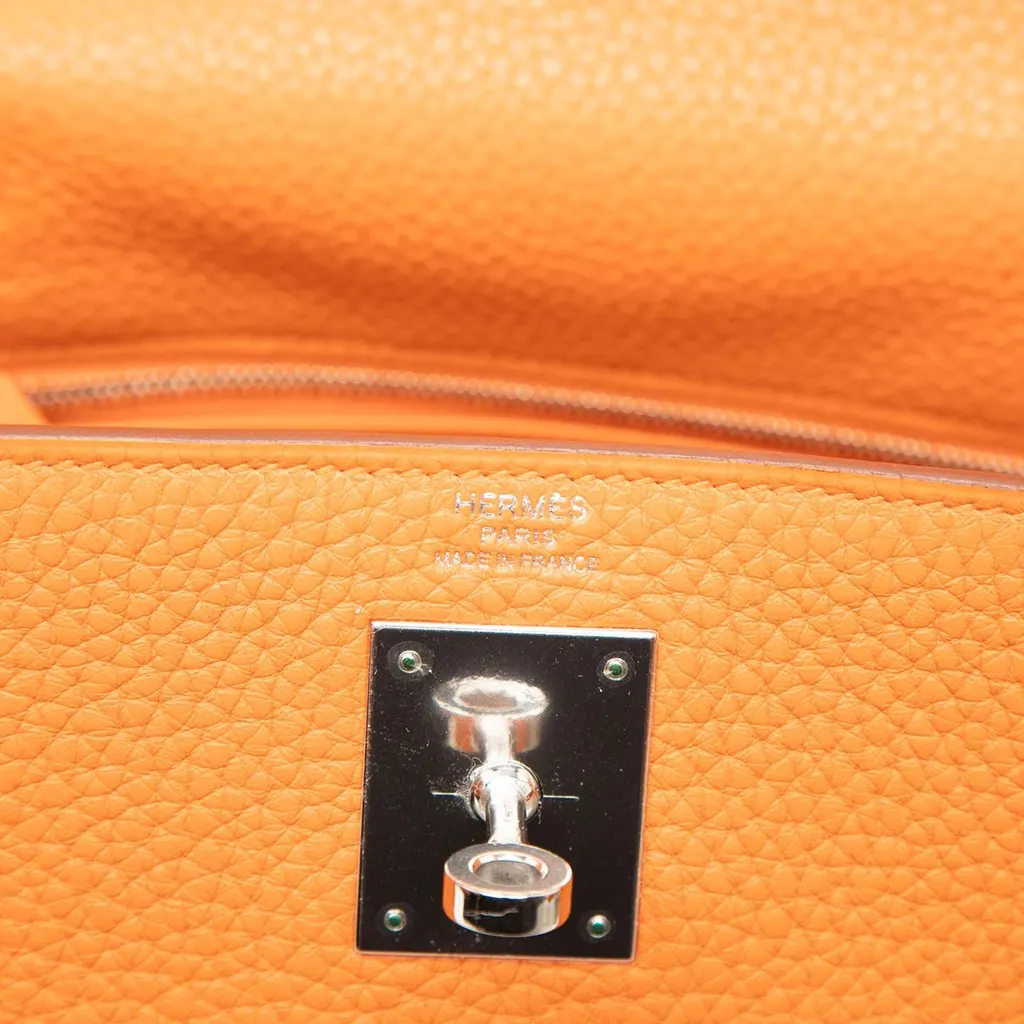 Hermès Clemence Kelly Retourne 28 Orange Leather Very good - Box View