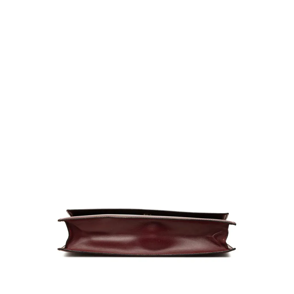 Cartier Grained Calfskin Must De Cartier Flap Clutch Red Leather Good - Inside View
