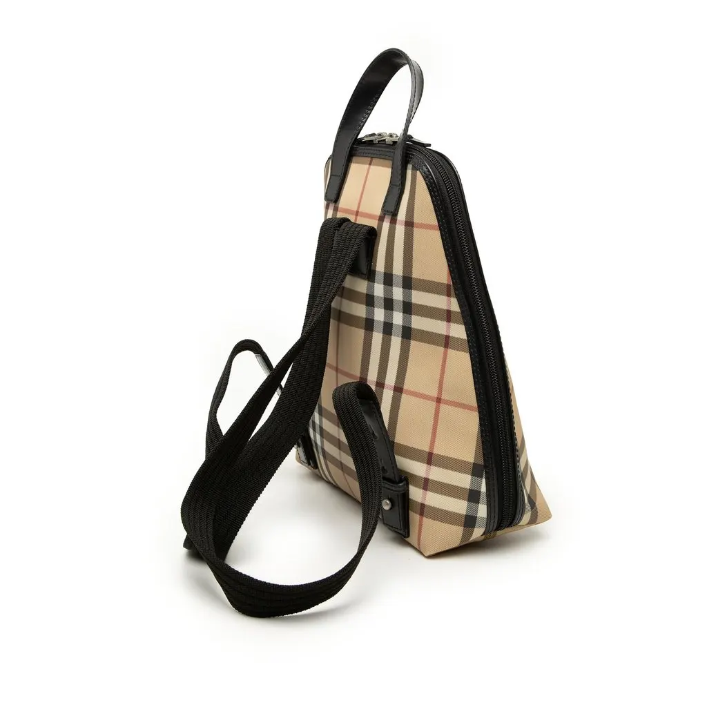 Burberry House Check Canvas Backpack Beige Very good - Back View
