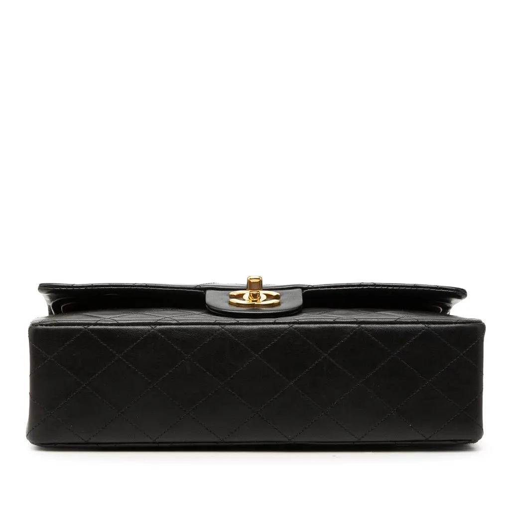 Chanel Medium Classic Lambskin Double Flap Black Leather Very good - Inside View