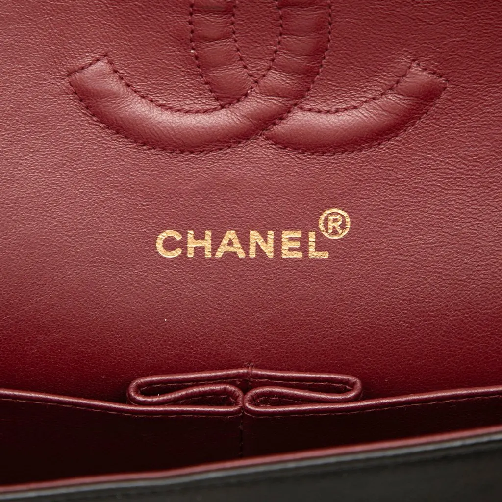 Chanel Medium Classic Lambskin Double Flap Black Leather Very good - Box View