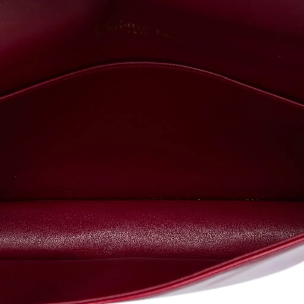 Dior Patent Cannage Lady Dior Chain Convertible Clutch Red Leather Very good - Model View