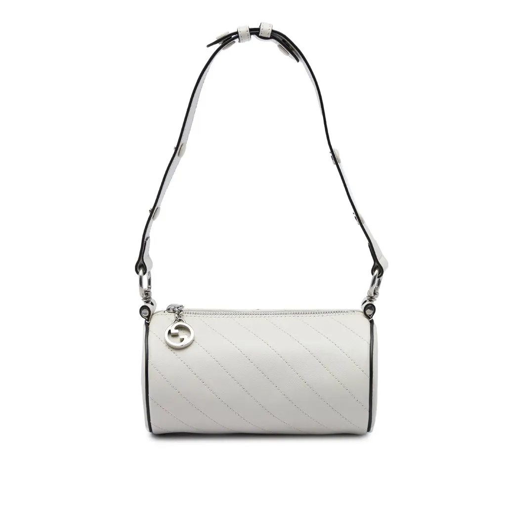 Gucci Mini Calfskin Blondie Barrel Shoulder Bag White Leather Very good - Front View