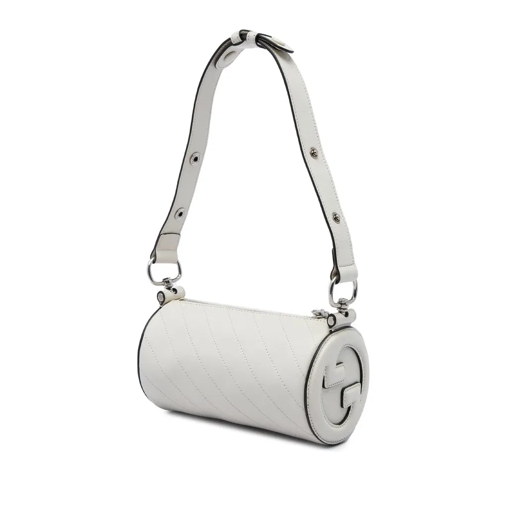 Gucci Mini Calfskin Blondie Barrel Shoulder Bag White Leather Very good - Back View