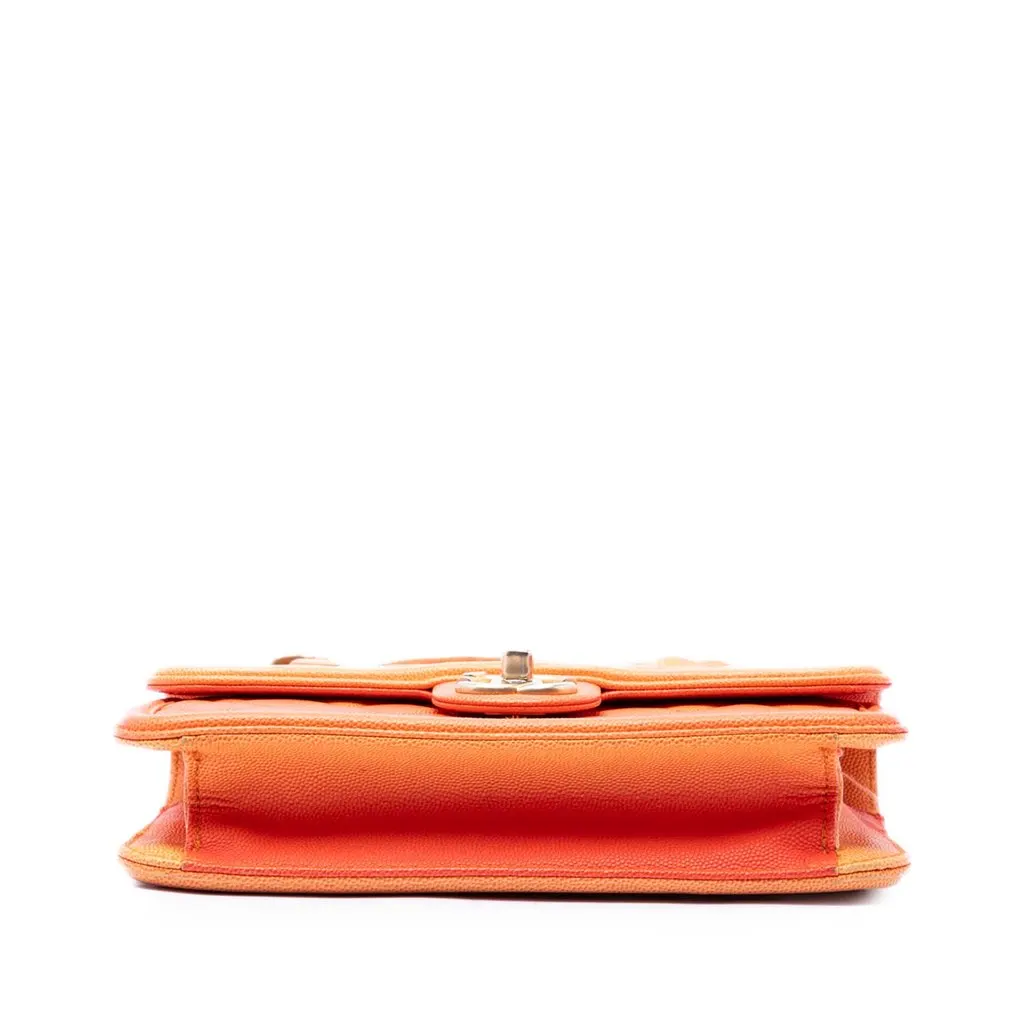Chanel Small Quilted Caviar Sunset On The Sea Flap Orange Leather Very good - Inside View