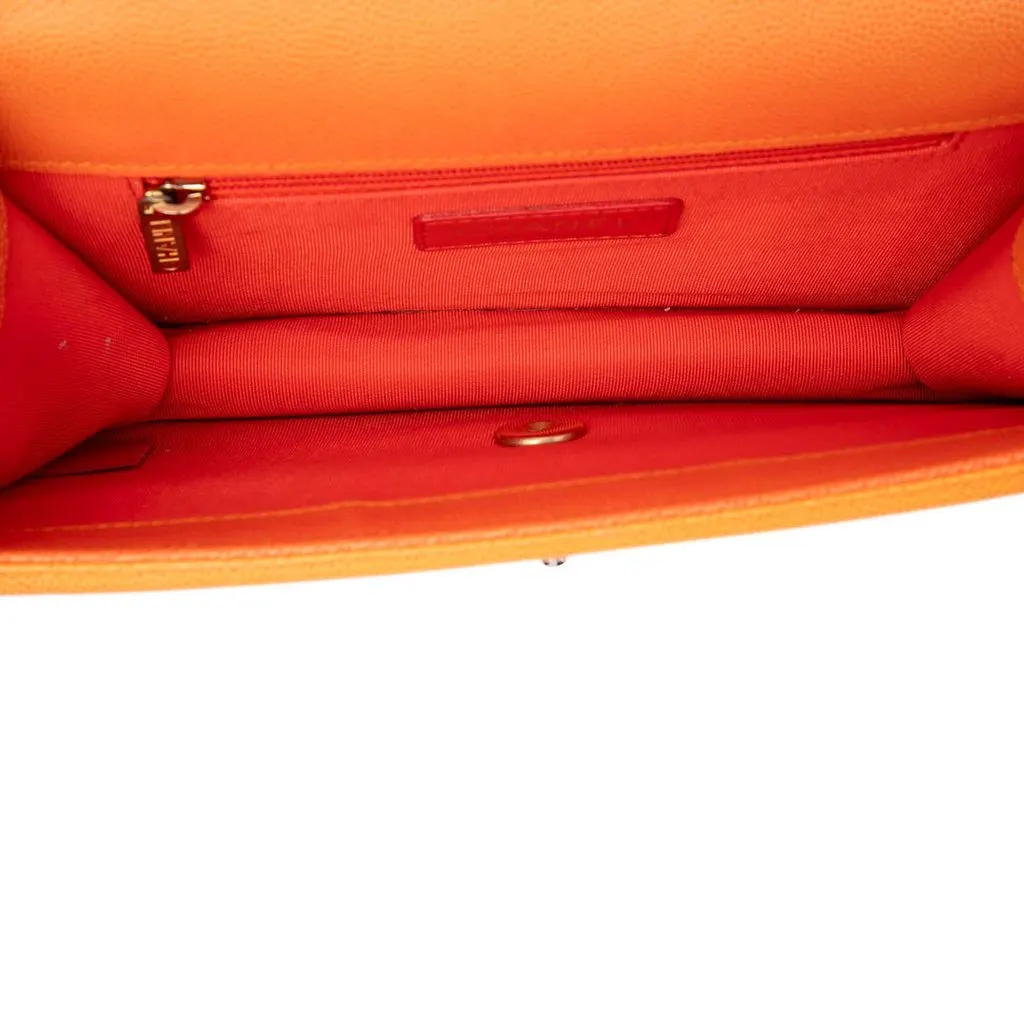 Chanel Small Quilted Caviar Sunset On The Sea Flap Orange Leather Very good - Model View