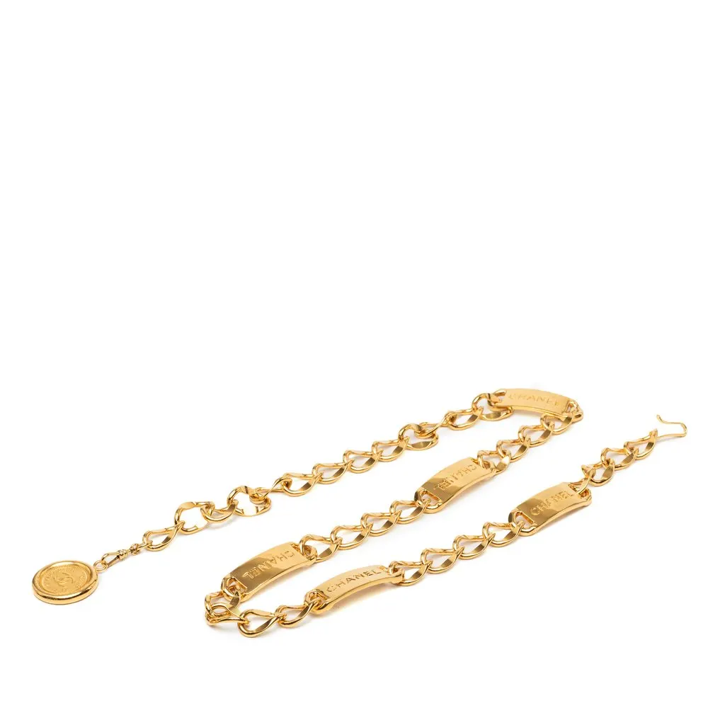 Chanel CC Gold Plated Medallion Chain Belt Gold Metal Very good - Front View