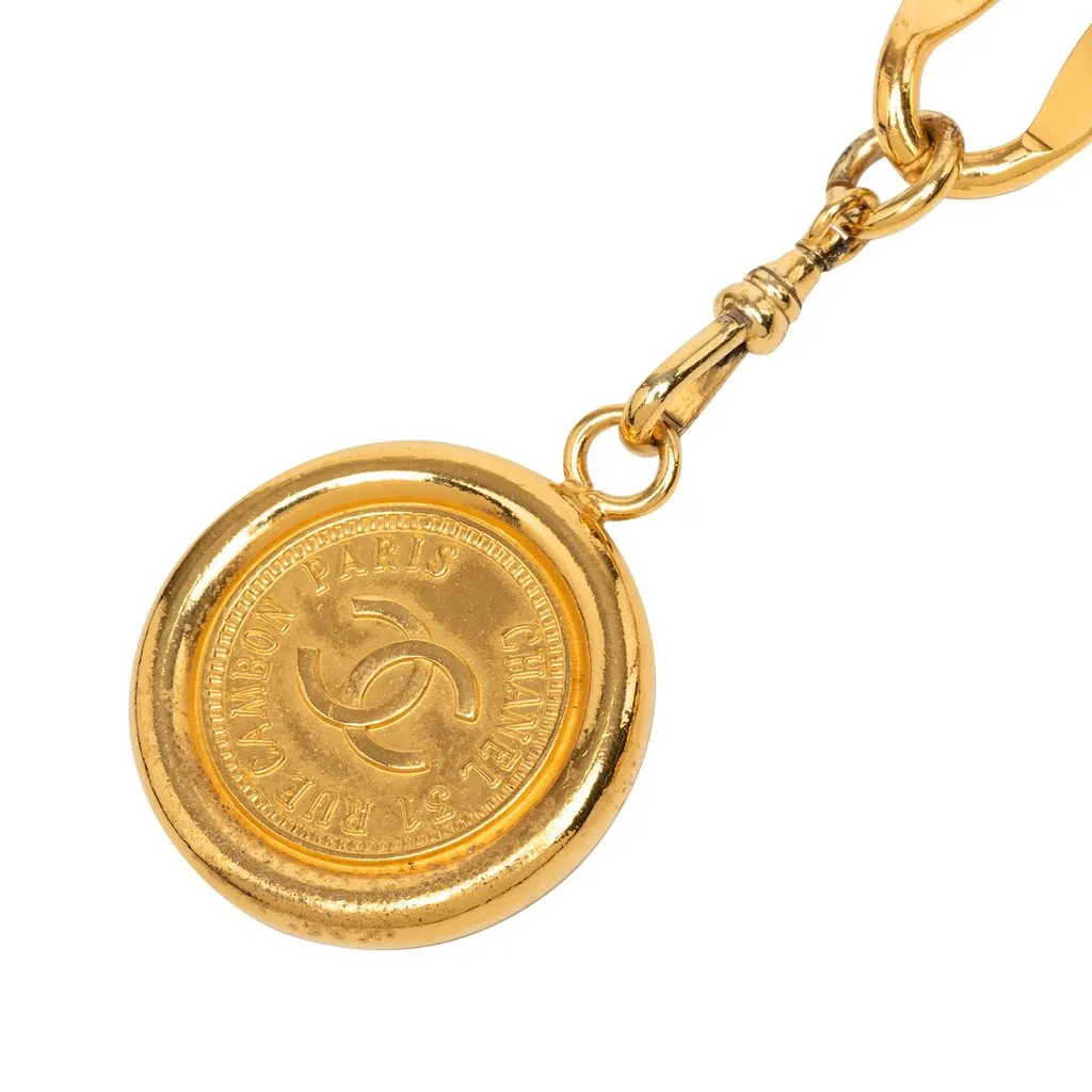 Chanel CC Gold Plated Medallion Chain Belt Gold Metal Very good - Back View