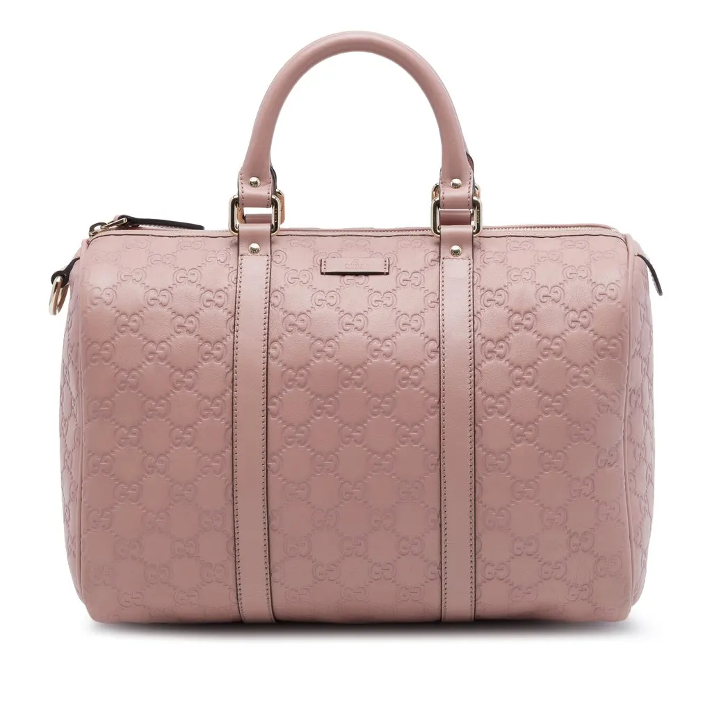 Gucci Medium Guccissima Joy Boston Bag Pink Leather Very good - Front View