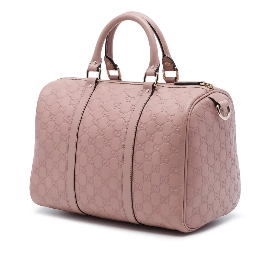 Gucci Medium Guccissima Joy Boston Bag Pink Leather Very good - Back View