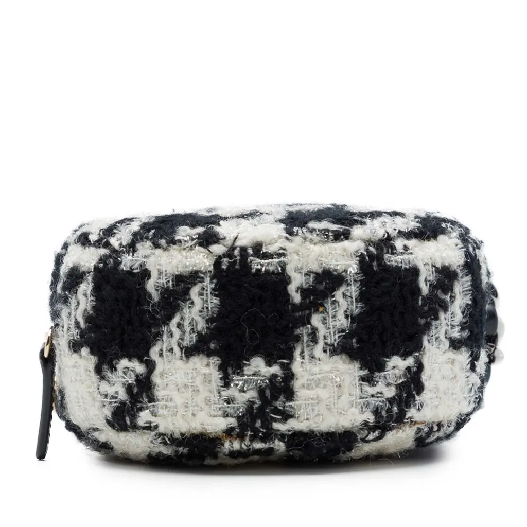 Chanel Tweed 19 Round Clutch with Chain and Coin Purse White Very good - Inside View