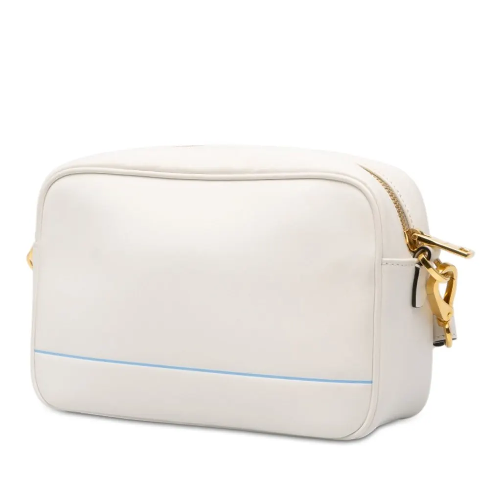 Prada City Calf Mirage Camera Bag White Leather Good - Back View