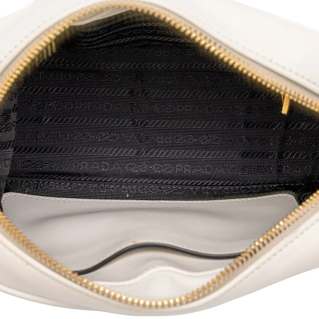 Prada City Calf Mirage Camera Bag White Leather Good - Model View