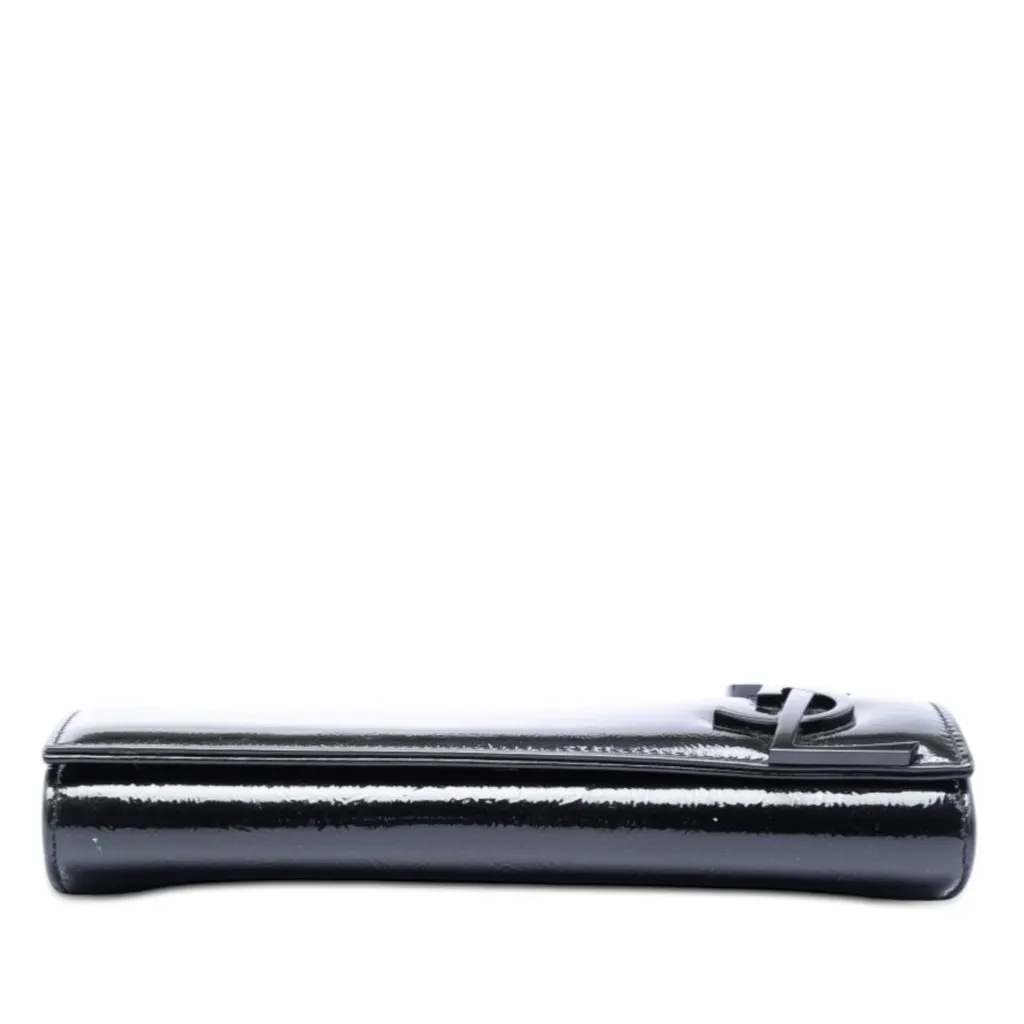 Saint Laurent Patent Smoking Clutch Black Leather Very good - Inside View