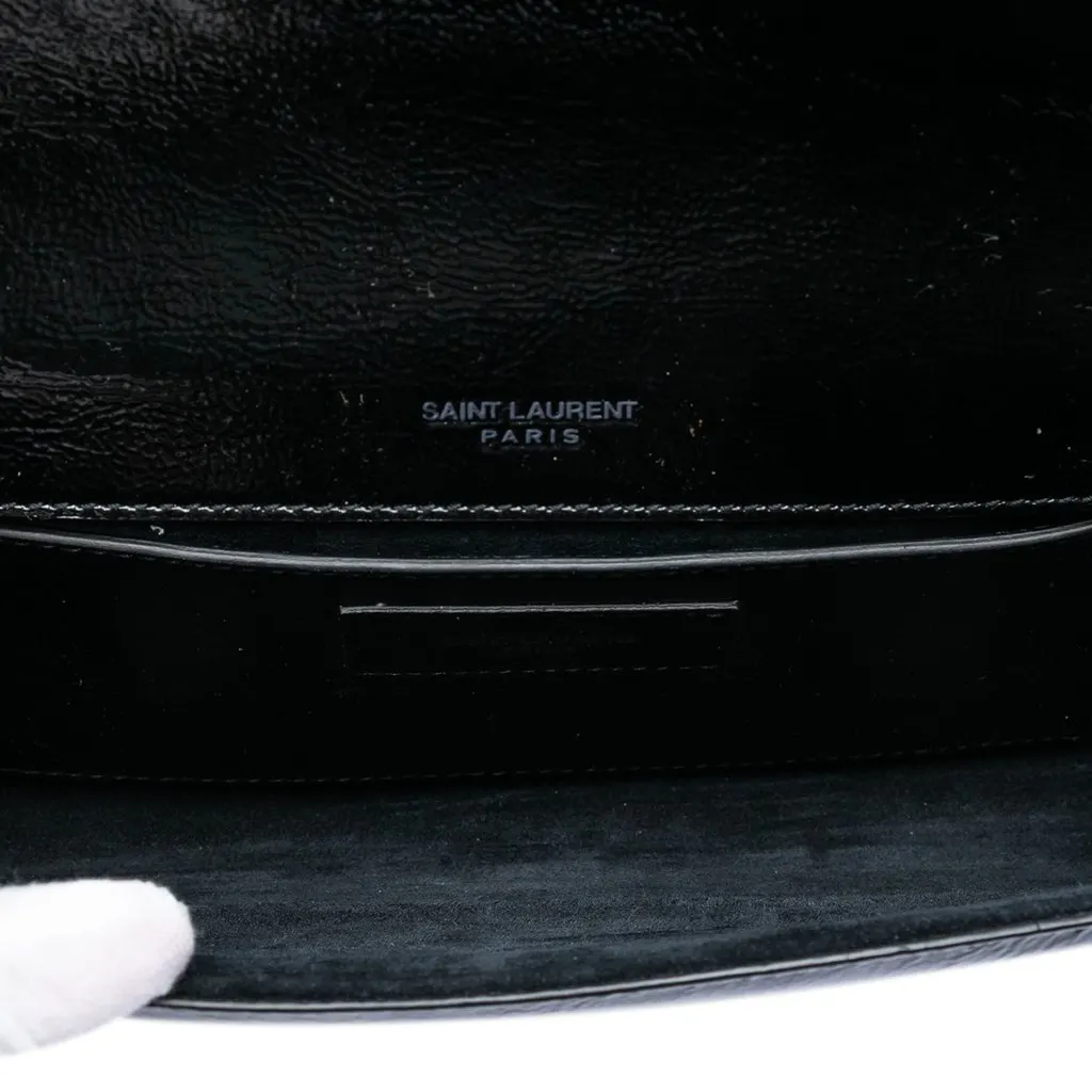 Saint Laurent Patent Smoking Clutch Black Leather Very good - Model View